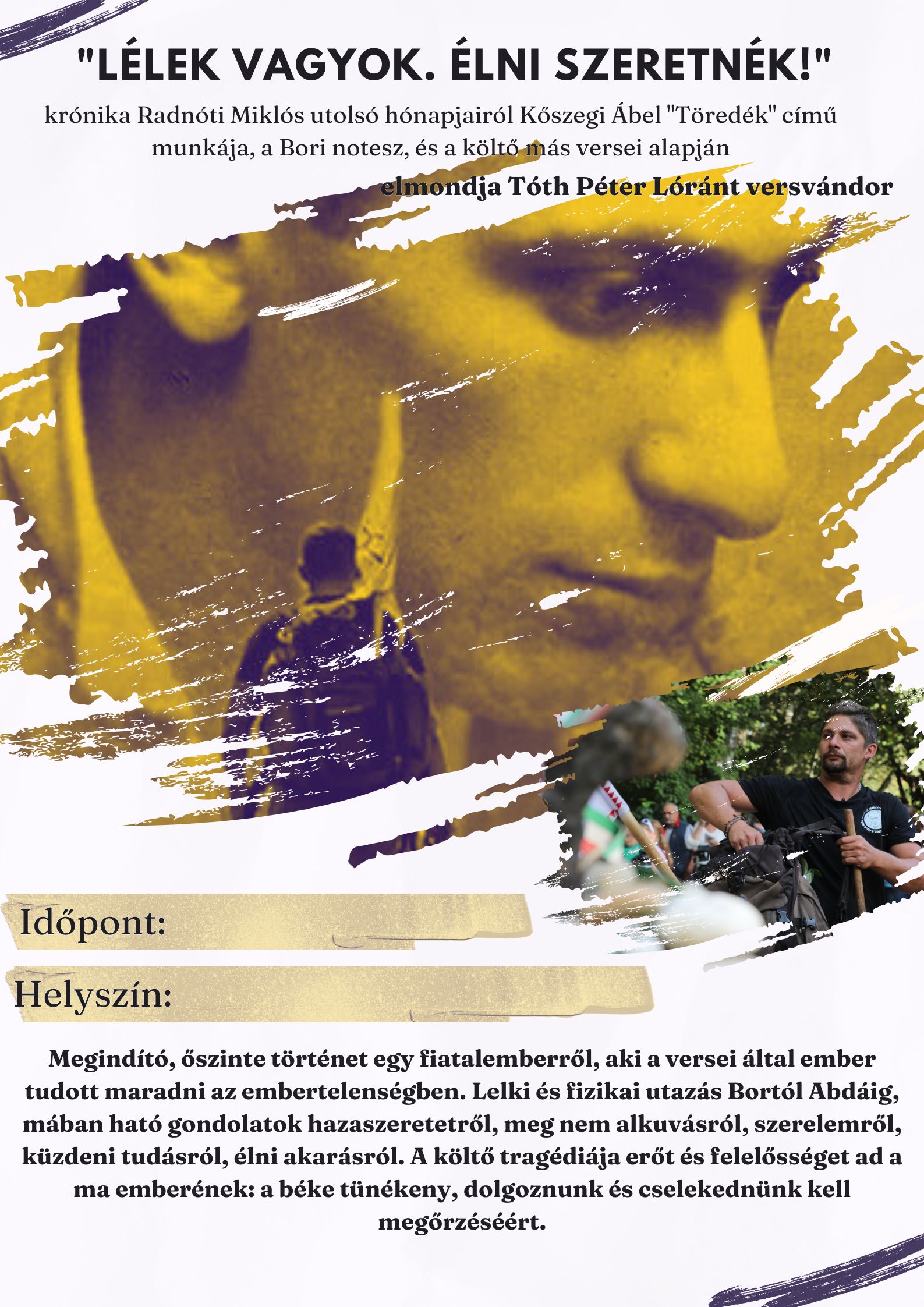 Mazsök Kulturszalon, Lélek vagyok. Élni szeretnék! - plakát